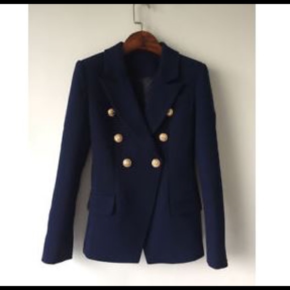 Tailored double breasted navy blazer. - Picture 4 of 4